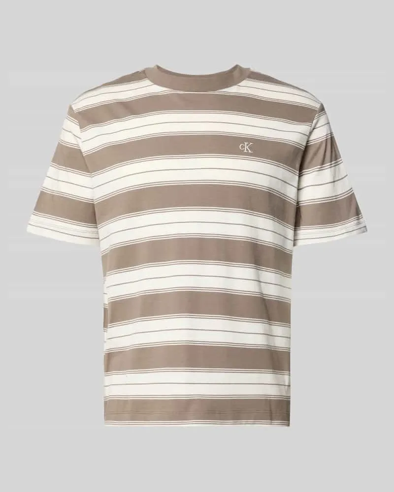 Calvin Klein Regular Fit T-Shirt aus Baumwoll-Mix Khaki