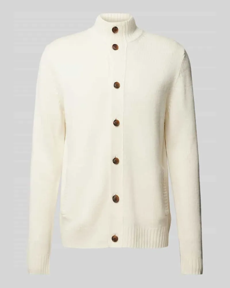 Christian Berg Regular Fit Strickjacke aus Woll-Kaschmir-Mix Offwhite