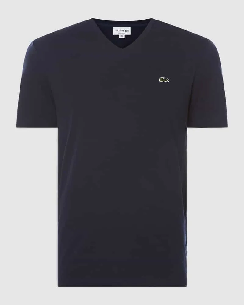 Lacoste Regular Fit T-Shirt mit V-Ausschnitt Marine