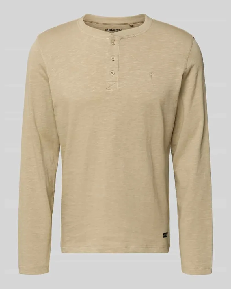 Blend Longsleeve mit kurzer Knopfleiste Modell 'BRAT Beige