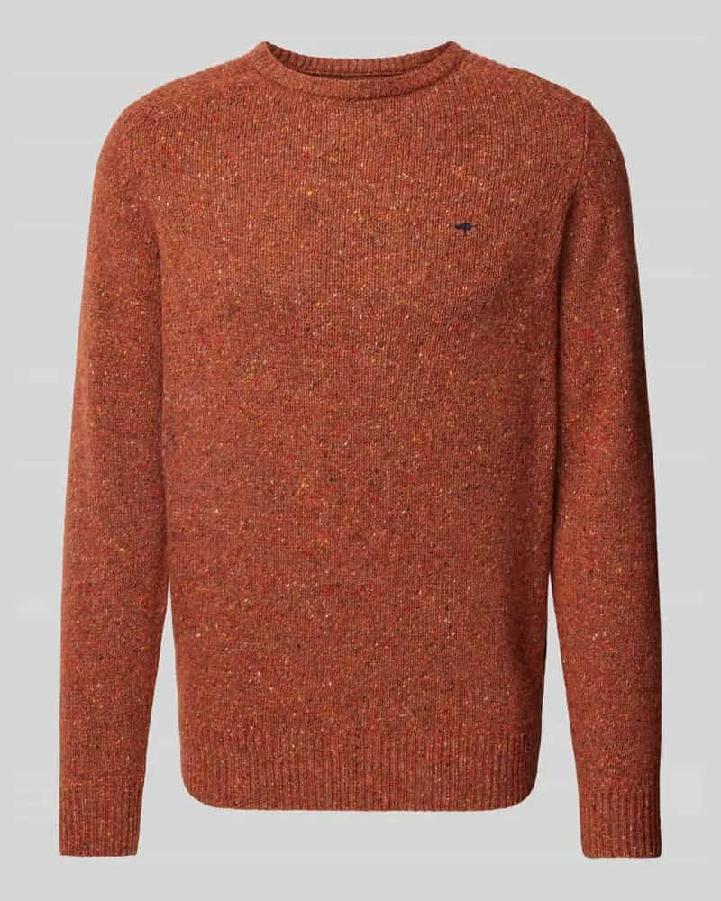 Fynch-Hatton Strickpullover aus Woll-Mix mit Rundhalsausschnitt Orange