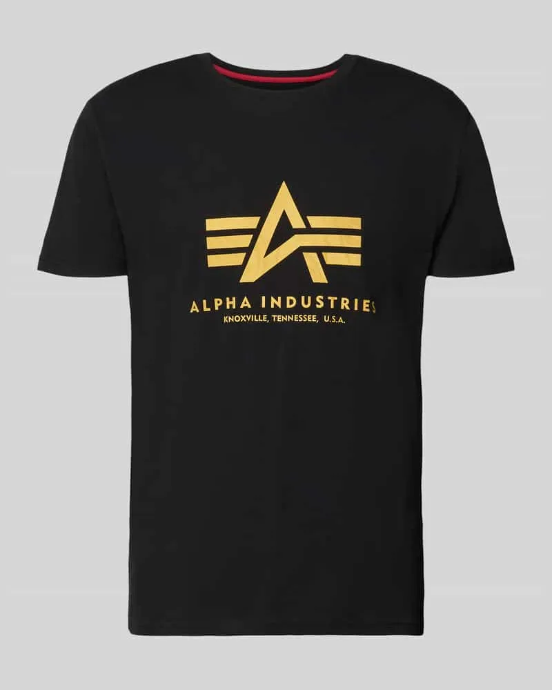 Alpha Industries T-Shirt mit Label-Detail Modell 'Basic Black