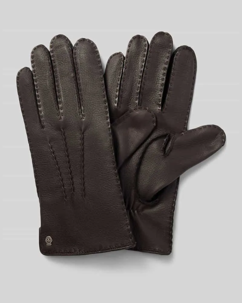 Roeckl Lederhandschuhe aus echtem Leder Modell 'Garmisch Dunkelbraun