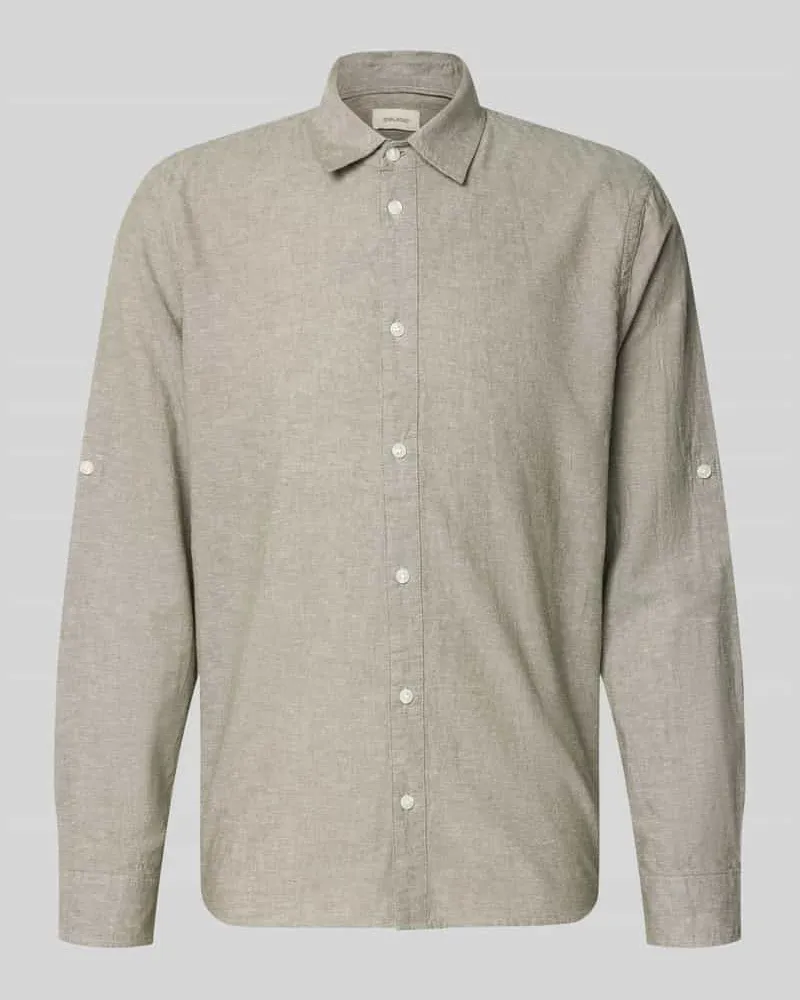 Blend Regular Fit Freizeithemd mit Kentkragen Modell 'ABAN Oliv