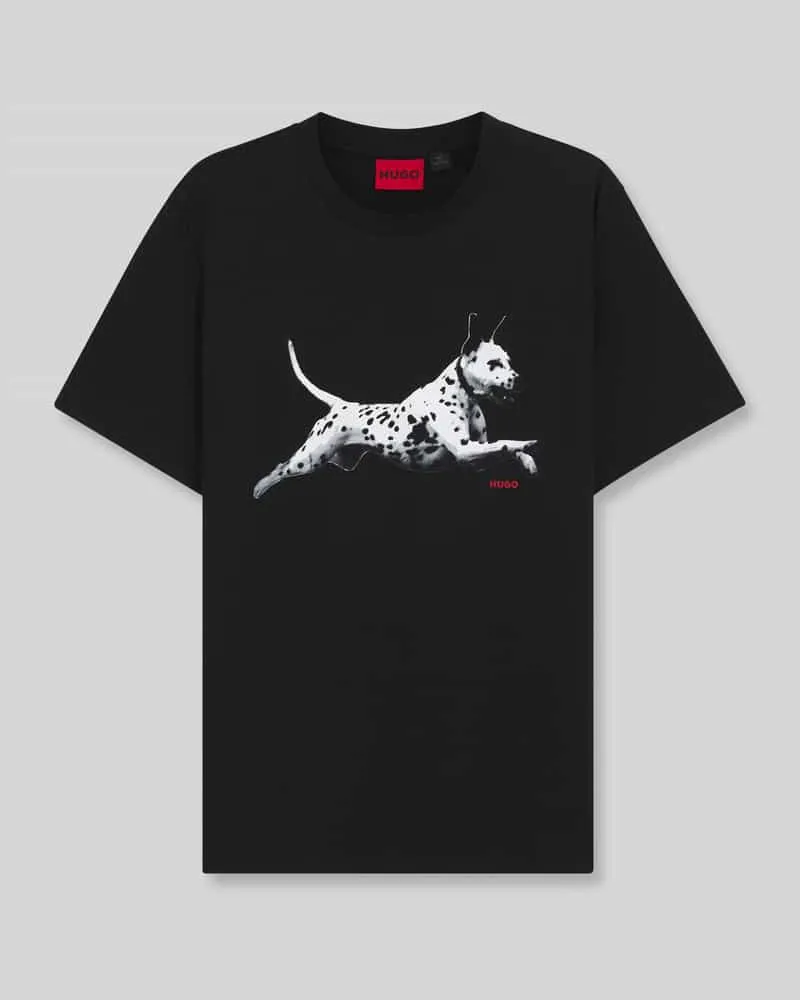 HUGO BOSS Regular Fit T-Shirt aus reiner Baumwolle Black