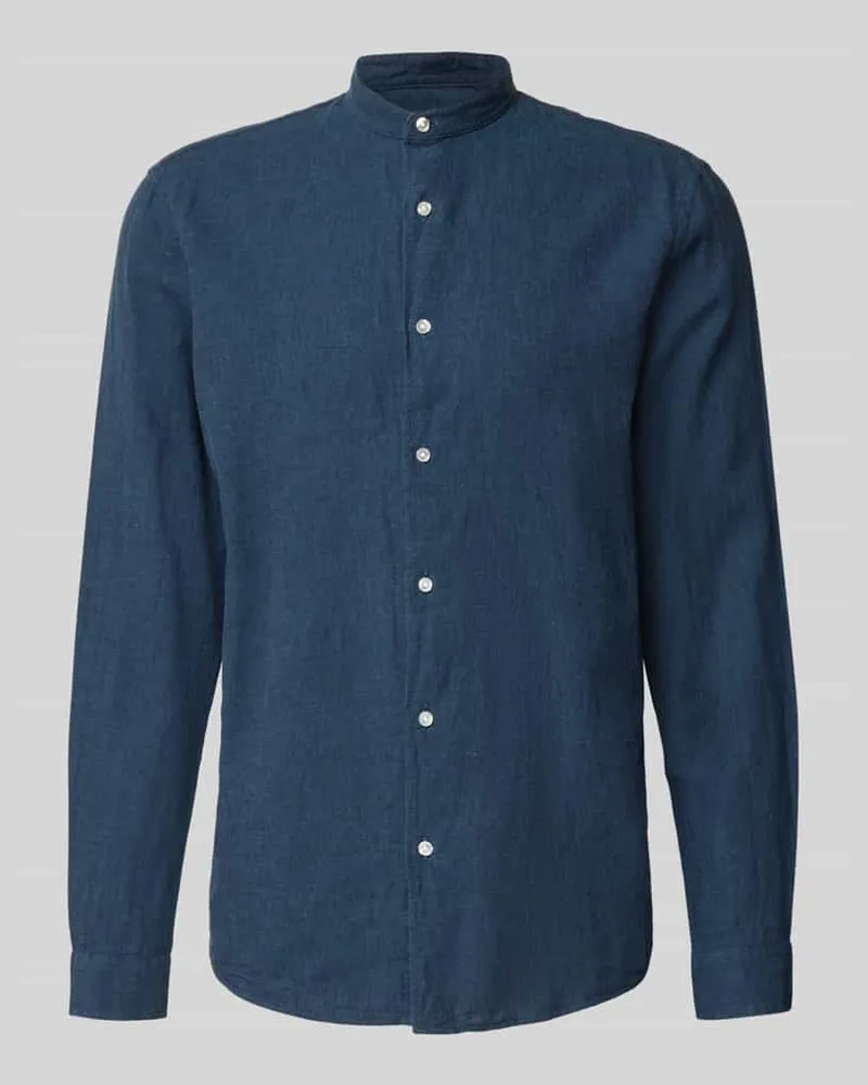 McNeal Regular Fit Freizeithemd aus Leinen-Baumwoll-Mix Rauchblau