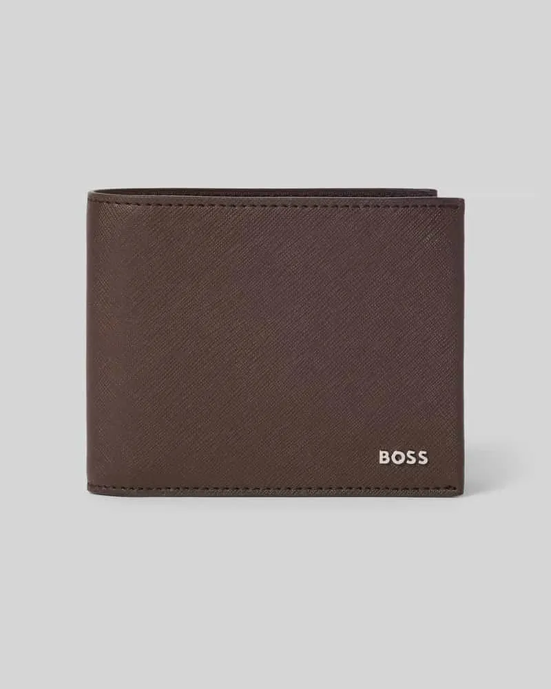 HUGO BOSS Portemonnaie aus Leder-Mix Modell 'Northon_Trifold Dunkelbraun