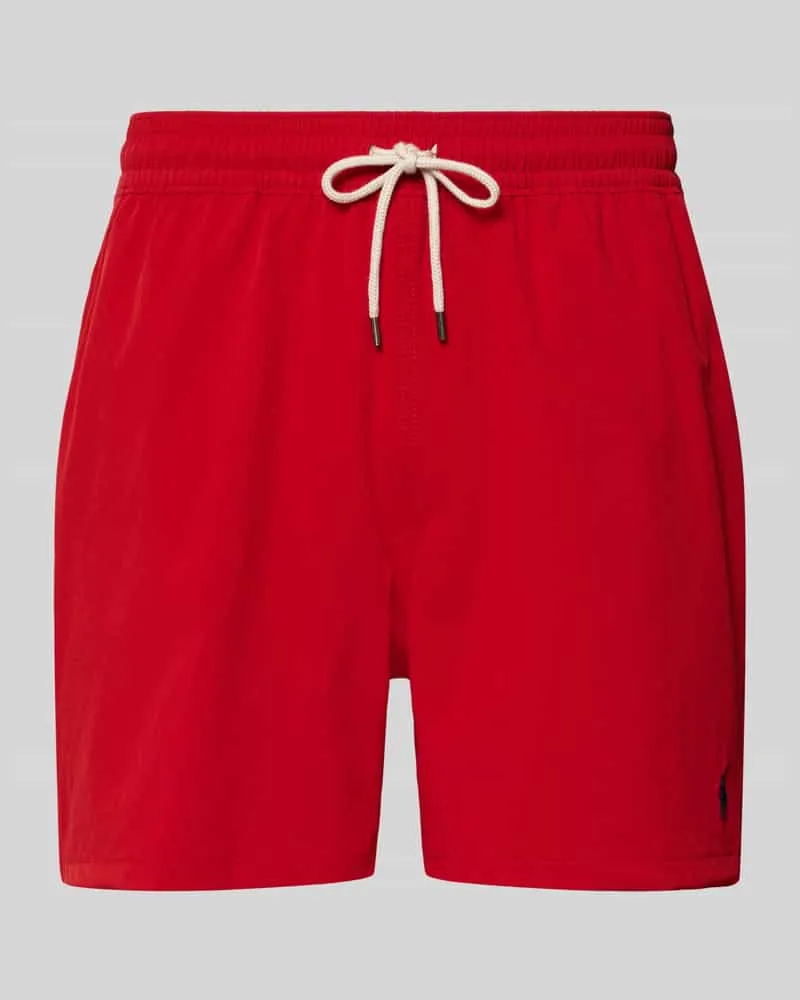 Ralph Lauren Badehose mit elastischem Bund und Label-Stitching Rot