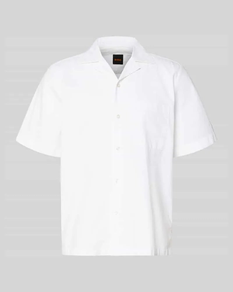 HUGO BOSS Regular Fit Freizeithemd aus reiner Baumwolle Modell 'RAYER_M Weiss