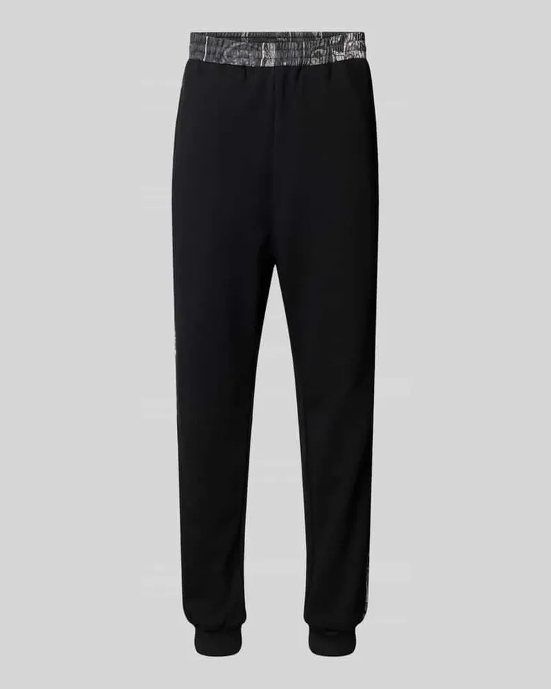 Carlo Colucci Slim Fit Hose mit Gesäßtaschen Black