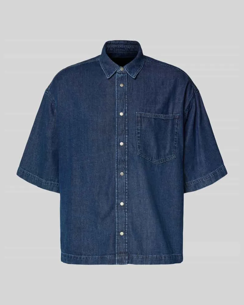 Armedangels Oversized Jeanshemd aus Baumwoll-Lyocell-Mix Dunkelblau