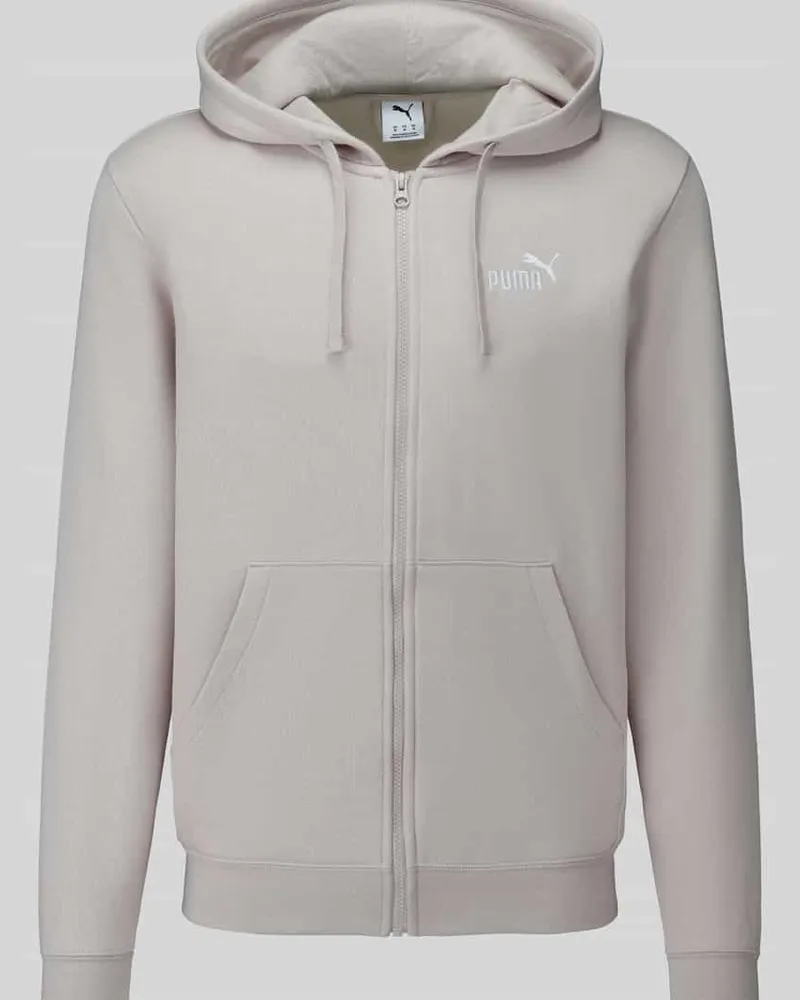 Puma Regular Fit Sweatjacke aus Baumwoll-Mix Hellgrau