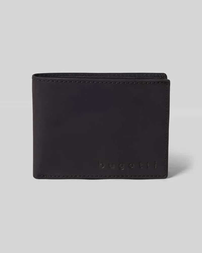 Bugatti Portemonnaie mit Label-Detail Modell 'Luca Black