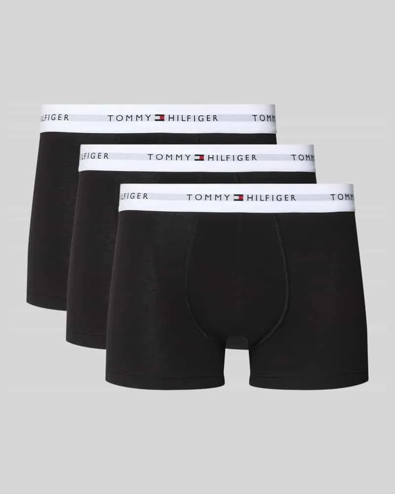 Tommy Hilfiger Trunks aus Baumwoll-Mix im 3er-Pack Black