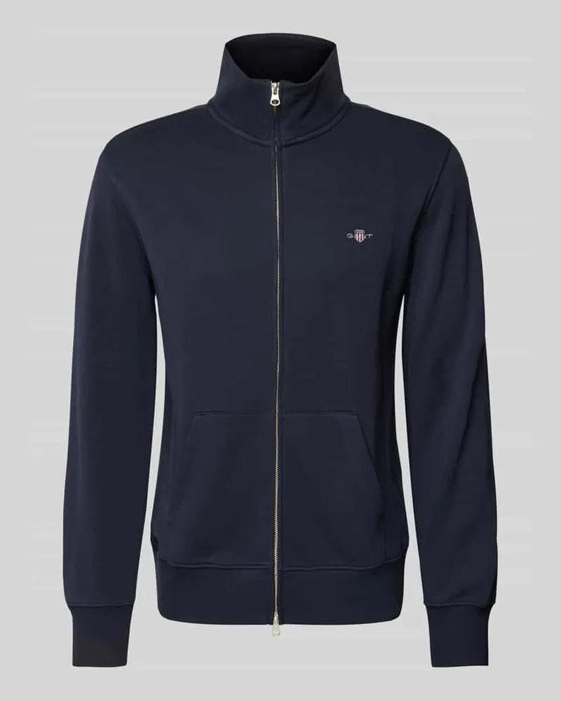 Gant Regular Fit Sweatjacke mit Label-Stitching Modell 'SGIELD Marine