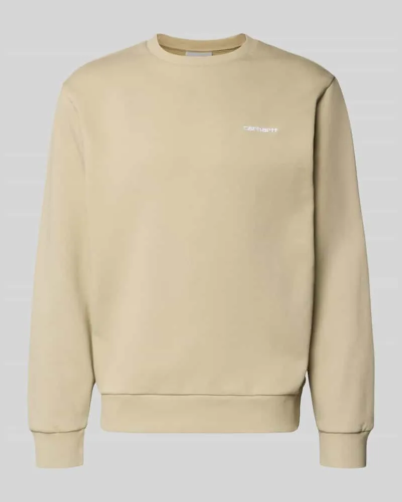 Carhartt WIP Sweatshirt mit Rundhalsausschnitt und Label-Stitching Beige