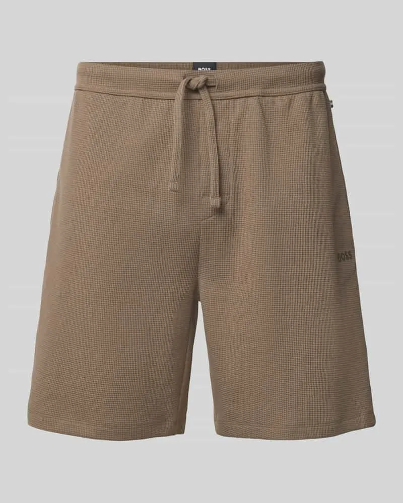 HUGO BOSS Regular Fit Sweatshorts aus Baumwoll-Mix 