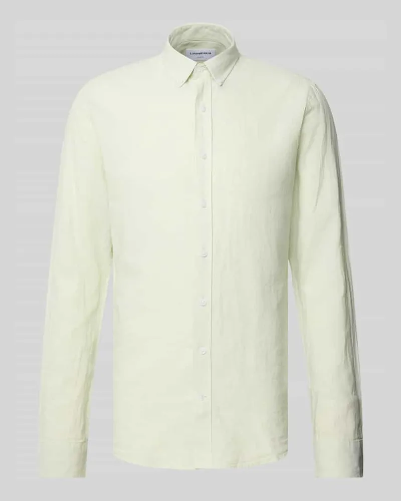 Lindbergh Regular Fit Freizeithemd aus Leinen-Baumwoll-Mix Mint