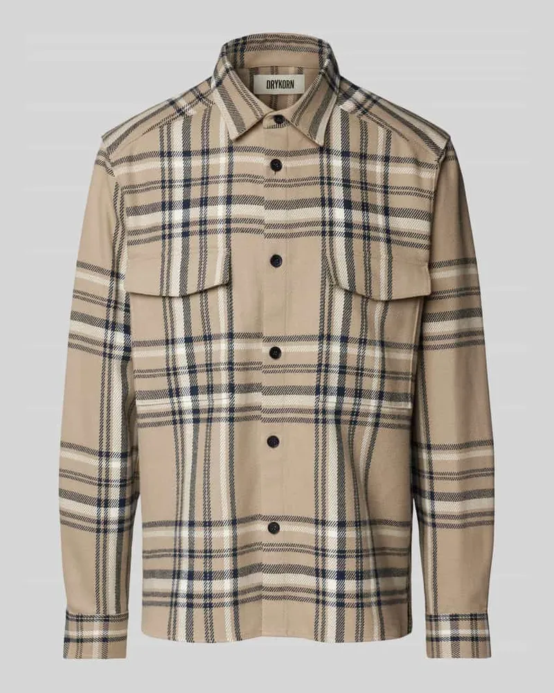 Drykorn Hemdjacke mit Knopfleiste Mittelbraun