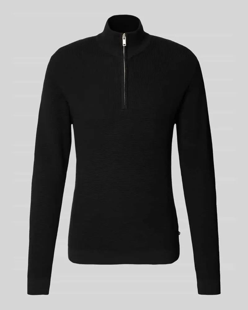 Matinique Strickpullover mit Troyer-Kragen Modell 'lagoon Metallic