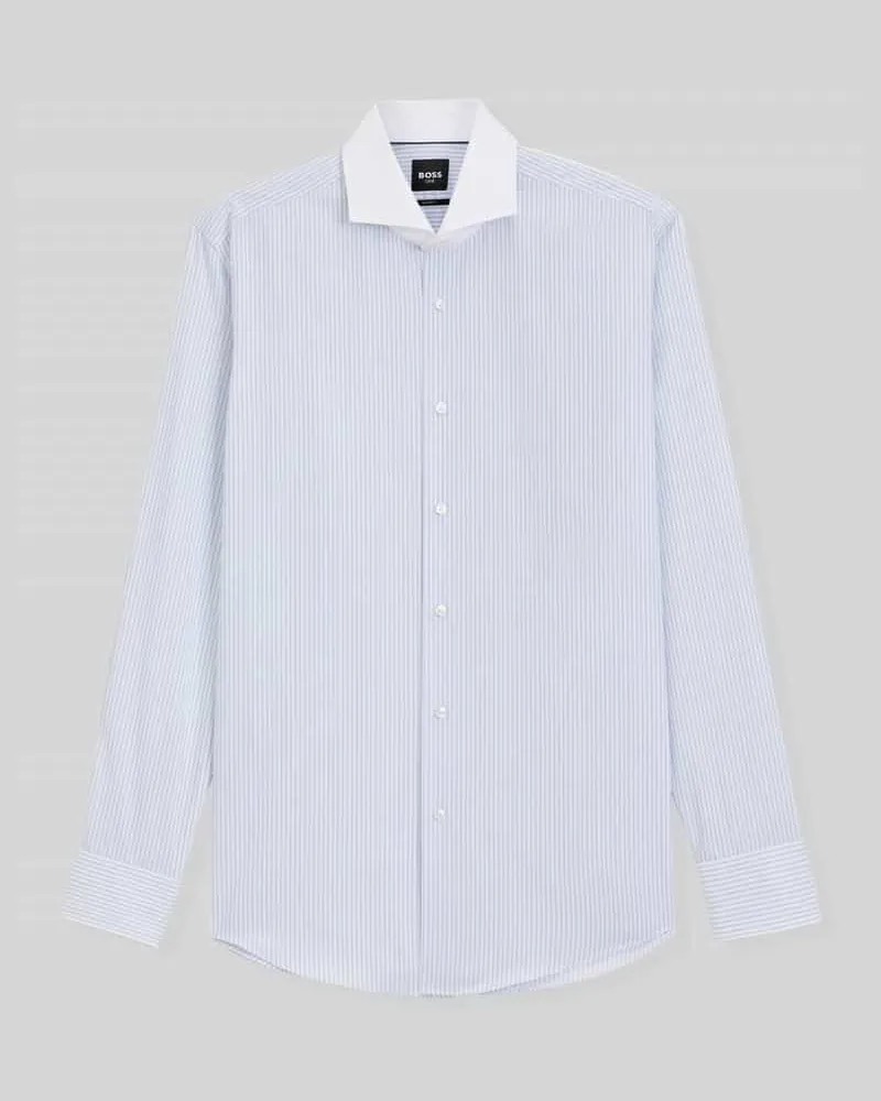 HUGO BOSS Slim Fit Businesshemd aus reiner Baumwolle Modell 'HANK-SP-B1 Bleu