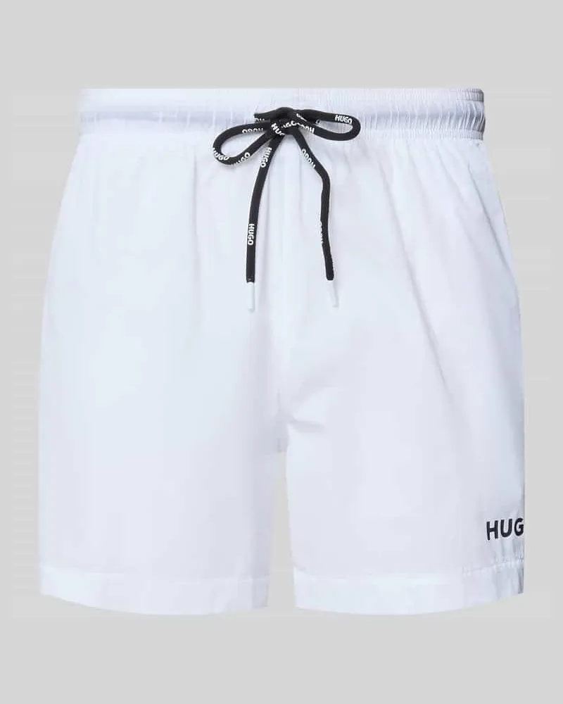 HUGO BOSS Badehose mit Tunnelzug Modell 'HAITI Weiss