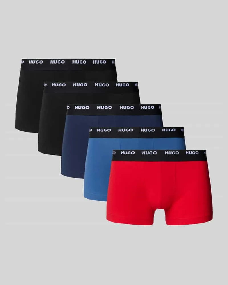 HUGO BOSS Trunks aus Baumwoll-Mix mit Logo-Stitching im 5er-Pack 
