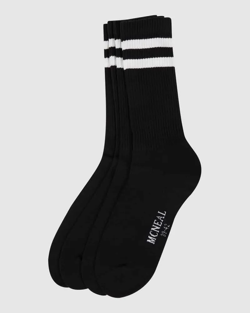 McNeal Sportsocken mit Stretch-Anteil im 4er-Pack Black