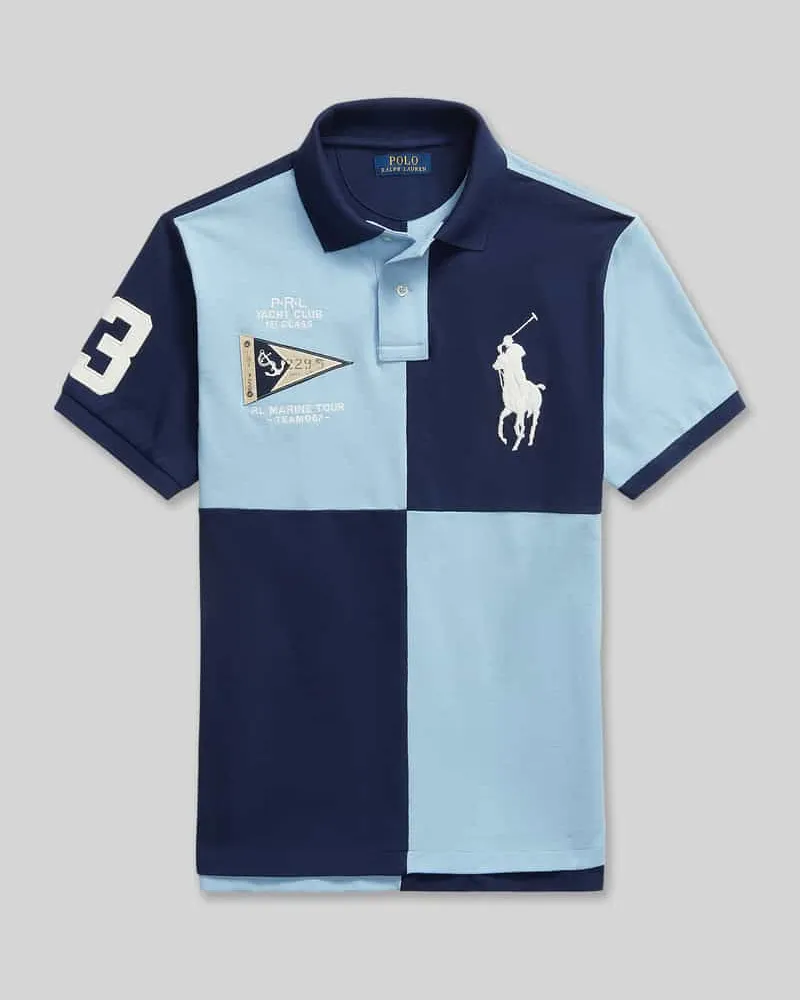 Ralph Lauren Regular Fit Poloshirt aus reiner Baumwolle mit Stitchings Marine