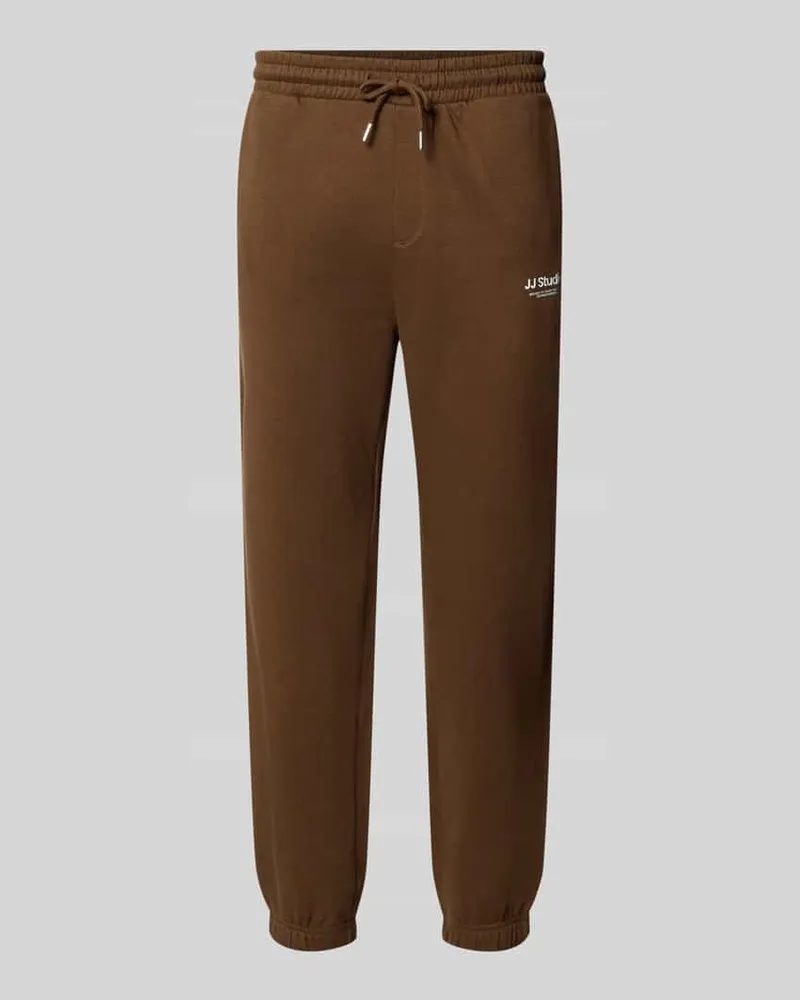 Jack & Jones Straight Fit Sweatpants aus Baumwoll-Mix Modell 'Kane Hellbraun
