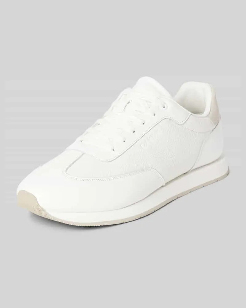 Calvin Klein Ledersneaker mit Label-Detail Weiss