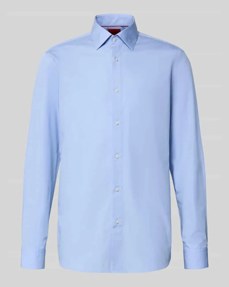 HUGO BOSS Modern Fit Businesshemd aus reiner Baumwolle Hellblau