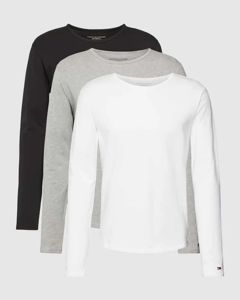 Tommy Hilfiger Longsleeve mit Label-Stitching im 3er-Pack 