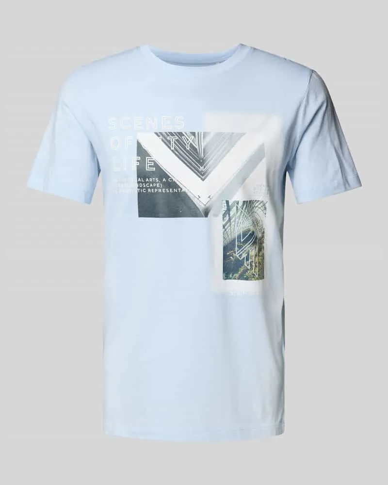 Tom Tailor Regular Fit T-Shirt aus reiner Baumwolle Hellblau