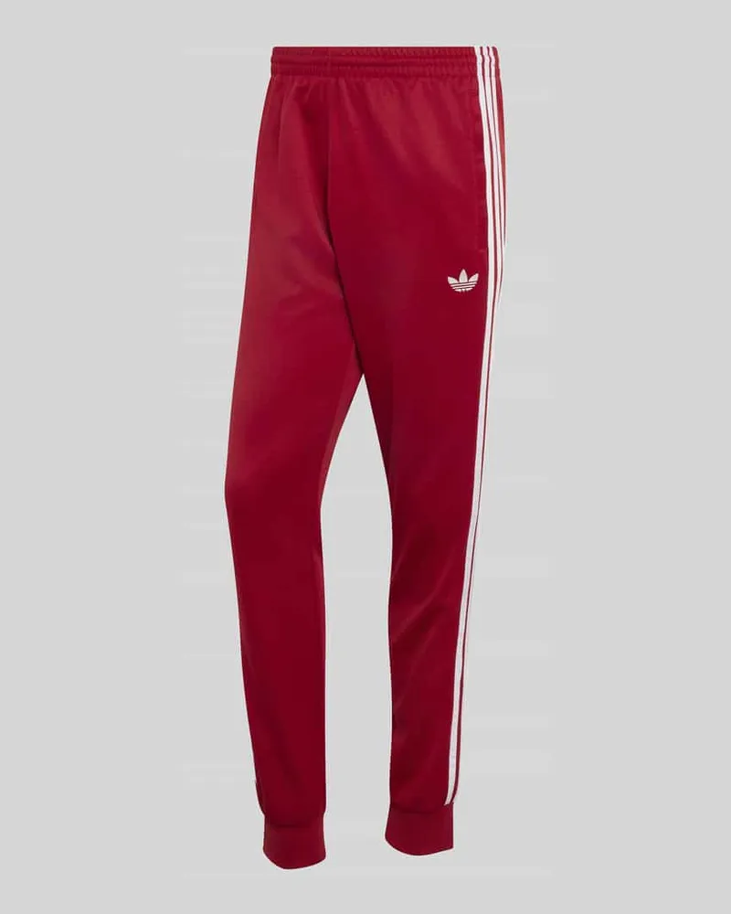 adidas Slim Fit Sweathose mit Baumwoll-Anteil Bordeaux