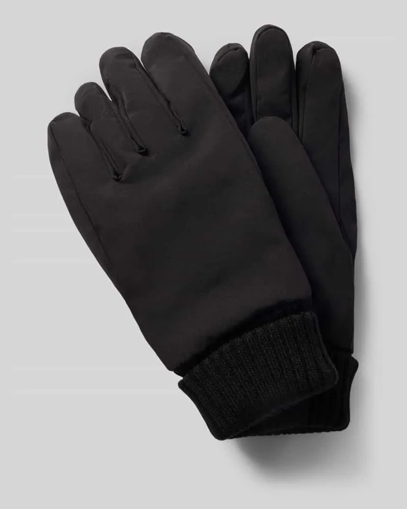 Bugatti Handschuhe mit gerippten Abschlüssen Black