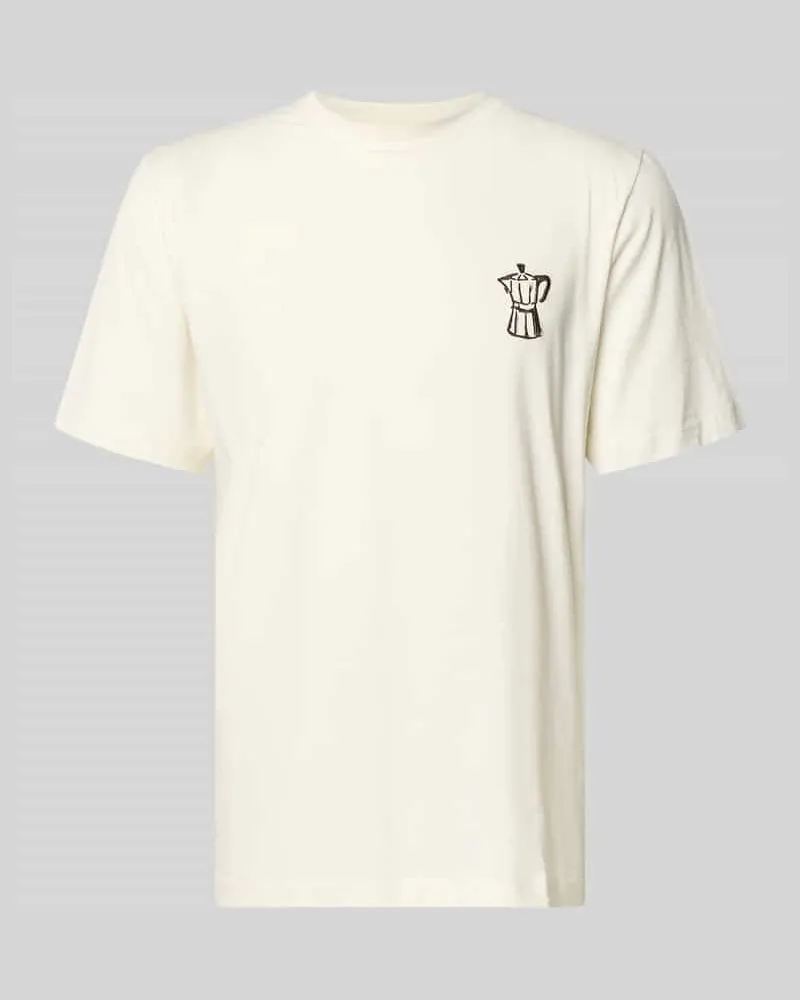 Selected Homme Regular Fit T-Shirt aus reiner Baumwolle Modell 'HASPEN Offwhite