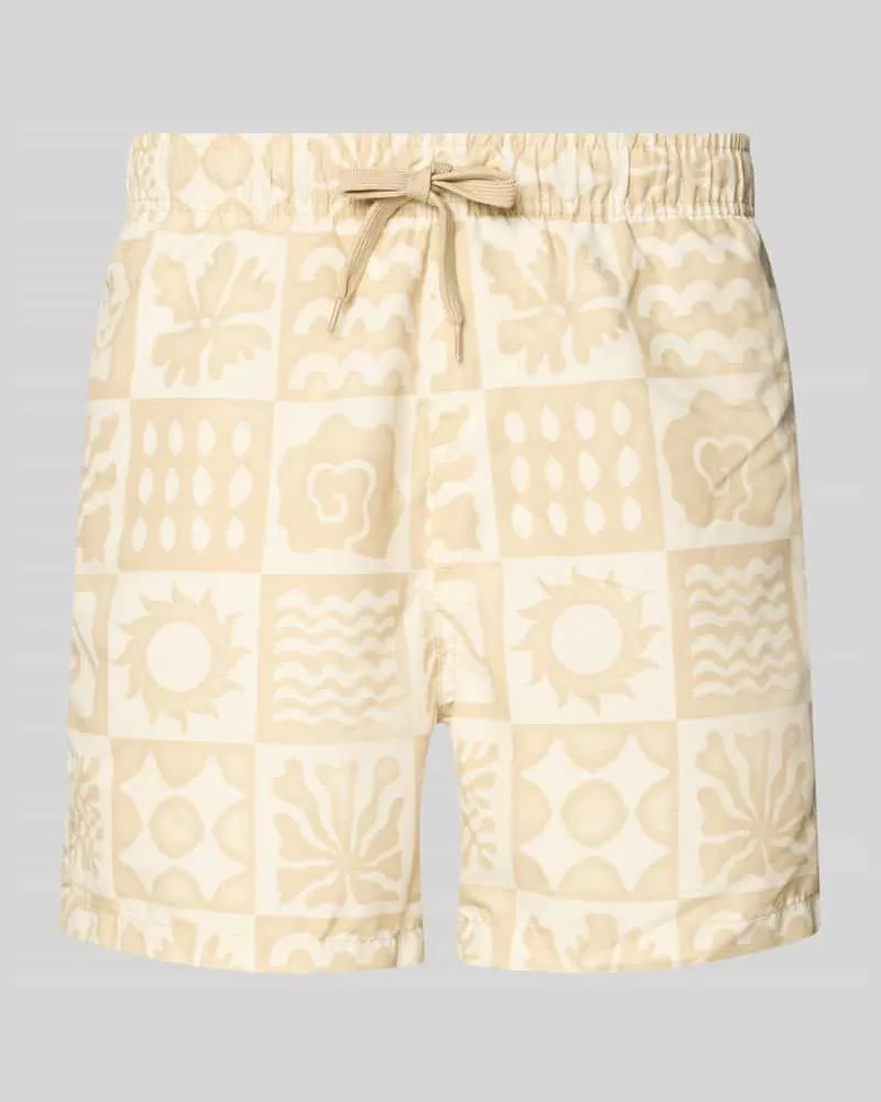 Only & Sons Badehose mit Allover-Muster Modell 'PRINT Beige