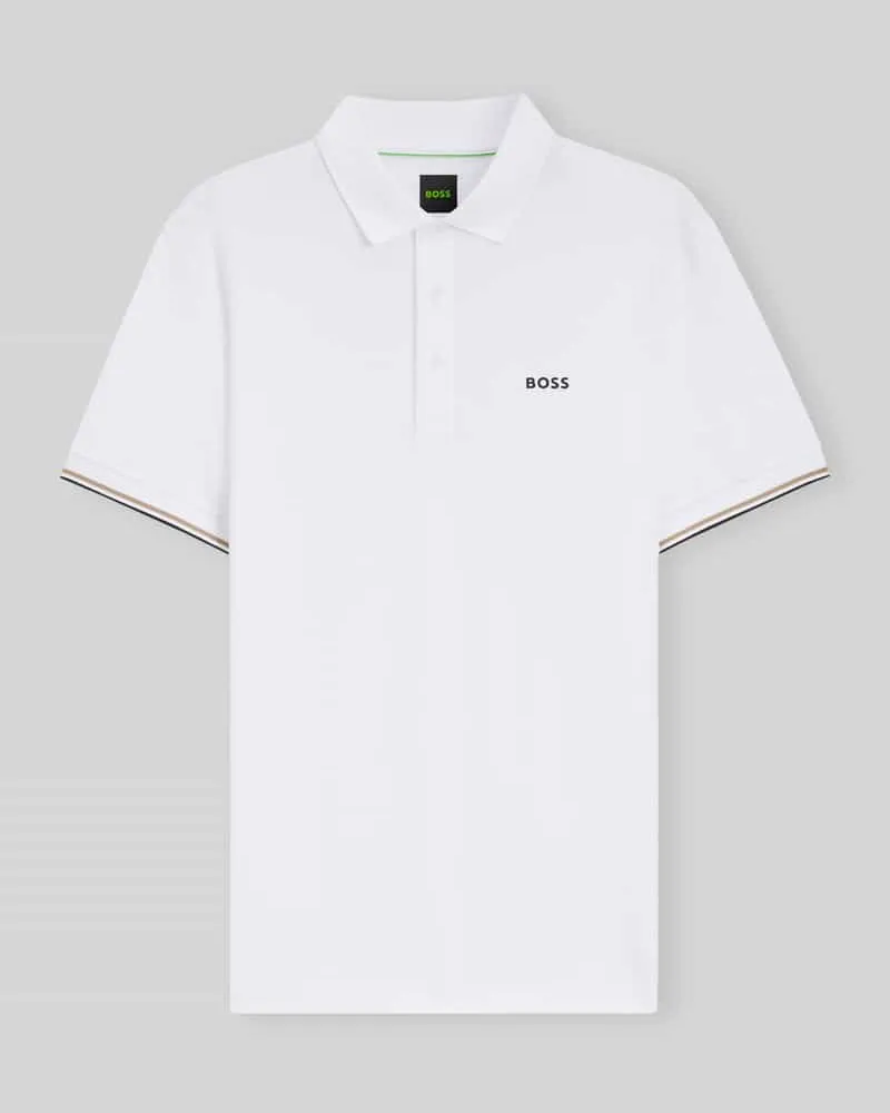 HUGO BOSS Slim Fit Poloshirt mit Tennisball-Prägung Modell 'PL_TOC GAME1 Weiss
