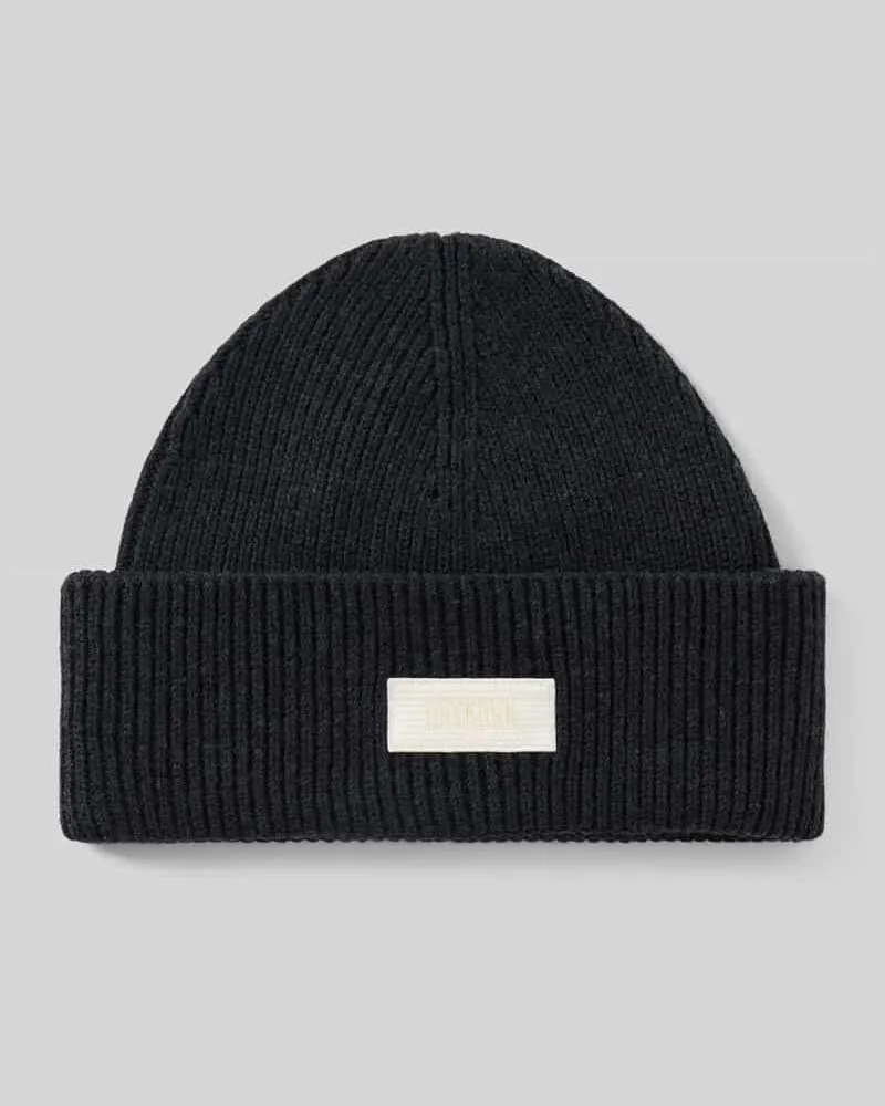 Drykorn Beanie mit Label-Patch Anthrazit
