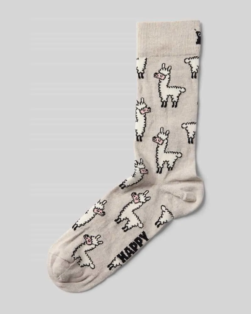 Happy Socks Socken mit Motiv-Stitching Modell 'LLAMA 