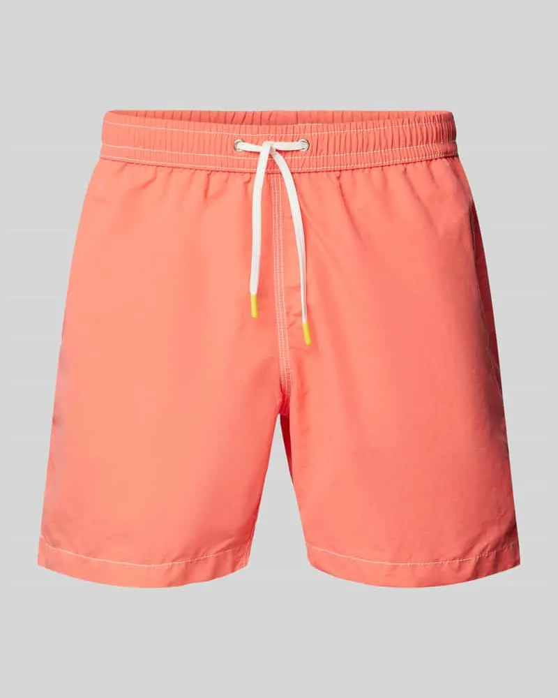 Hartford Badehose mit kontrastiven Ziernähten Modell 'Uni Koralle