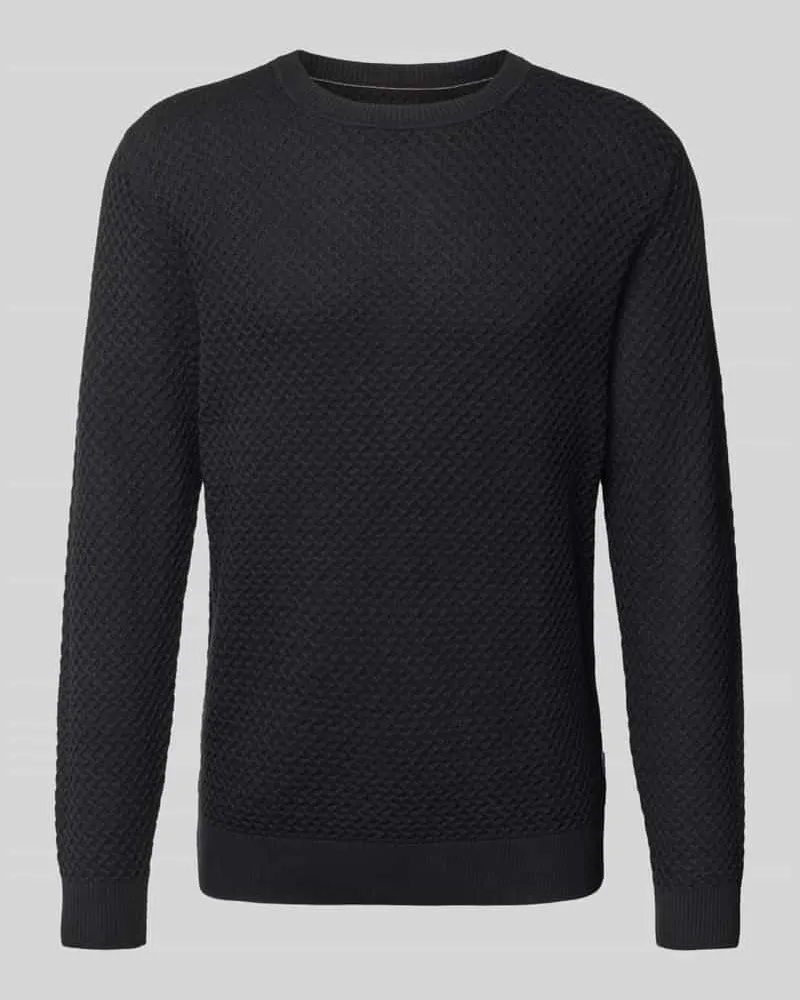 Jack & Jones Strickpullover mit Strukturmuster Modell 'BARKLEY Black