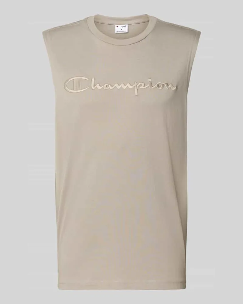 Champion Top mit Label-Stitching und Rundhalsausschnitt Beige