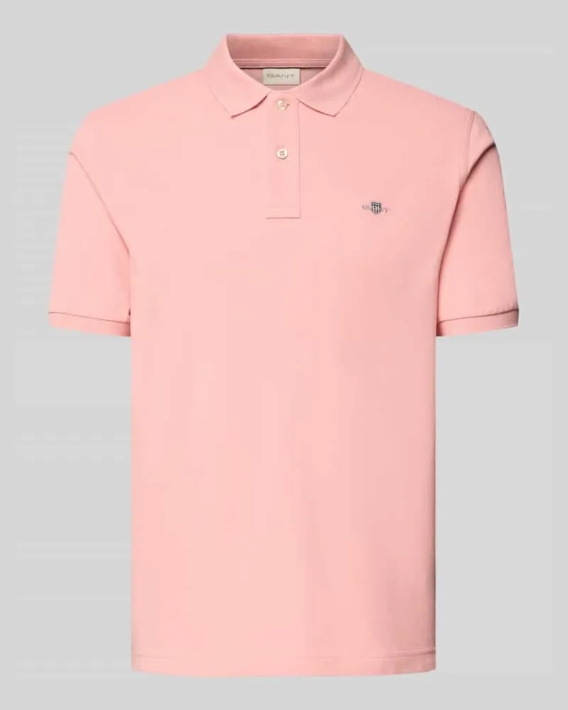 Gant Slim Fit Poloshirt mit Logo-Stitching Lachs
