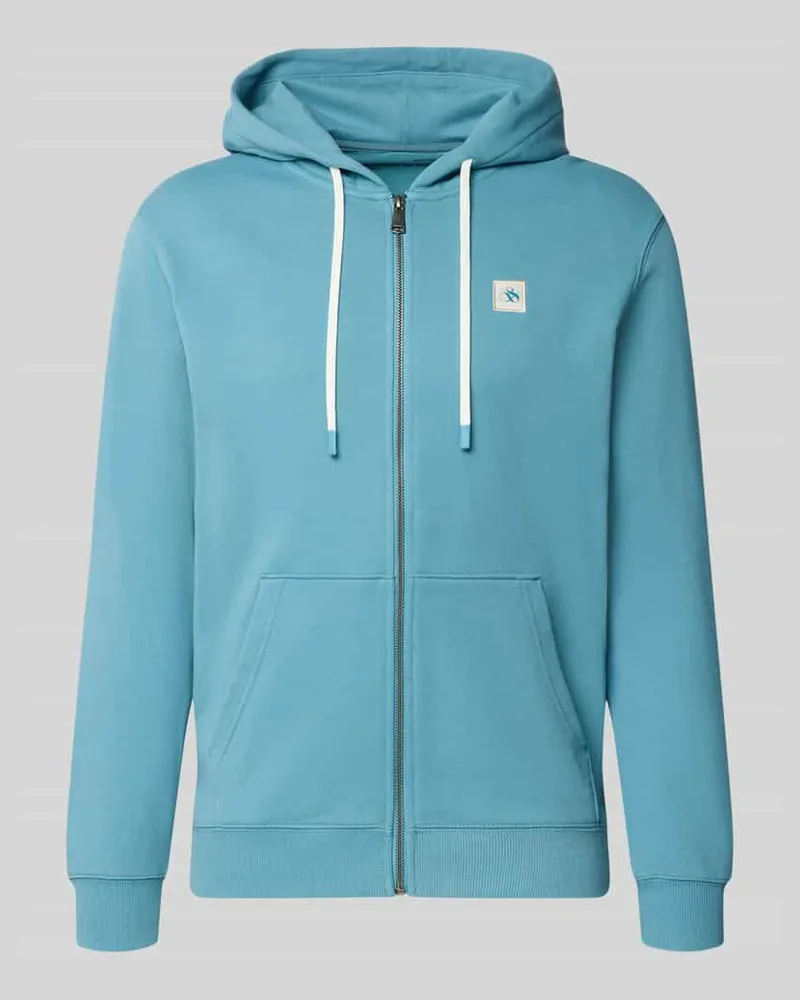 Scotch&Soda Sweatjacke mit Logo-Patch und Känguru-Tasche Bleu