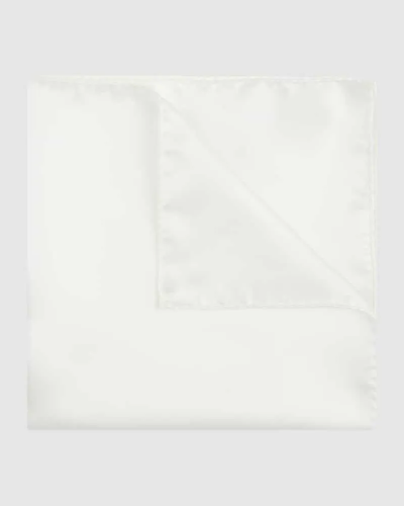 HUGO BOSS Einstecktuch aus Seide Weiss