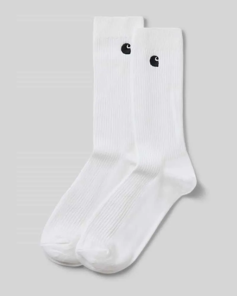 Carhartt WIP Socken mit Logo-Stitching Modell 'Madison' im 2er-Pack Weiss
