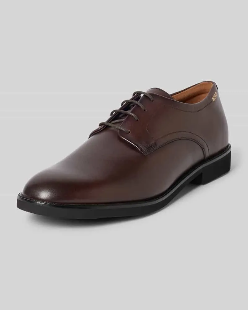 HUGO BOSS Schnürschuhe aus echtem Rindsleder Modell 'Ginsby_derb_lt Dunkelbraun