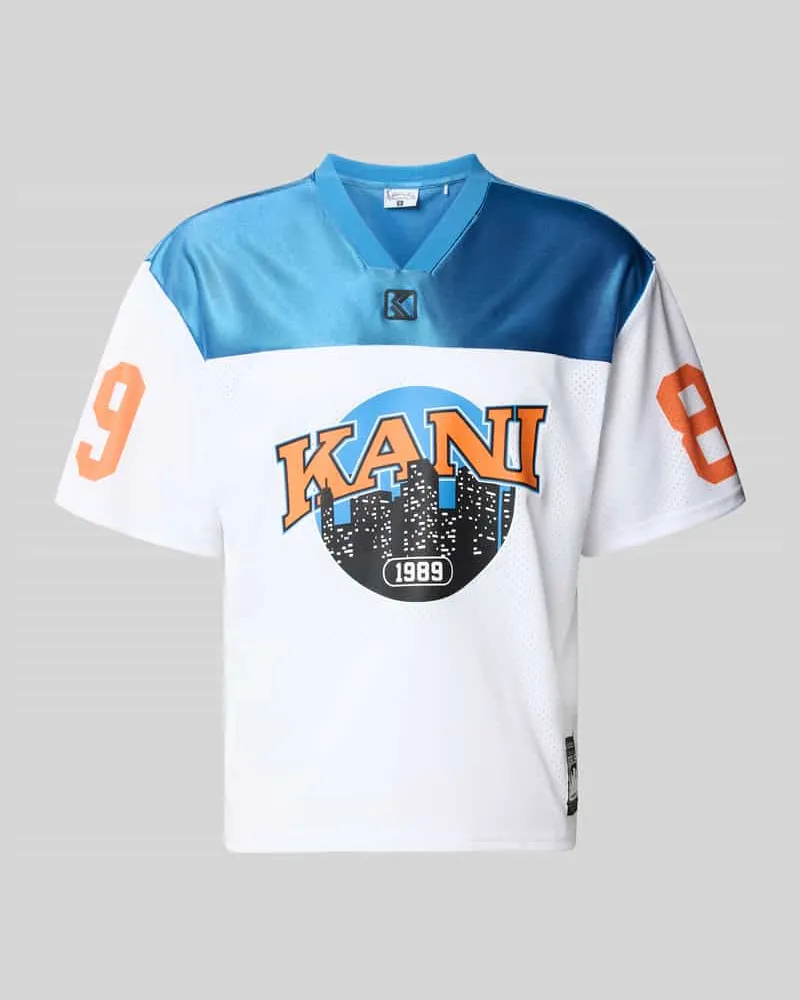 Karl Kani Trikot-Shirt mit Logo-und Motiv-Prints Modell 'OG Sport College Weiss